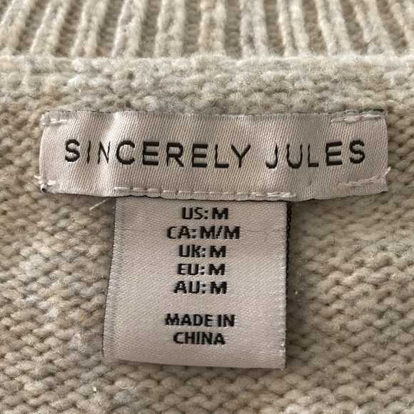 Sincerely Jules women’s cable knit sweater vest cream med.soft layered classic - Picture 3 of 6